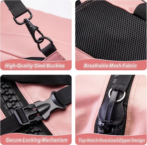 Vista 7 de Bolsa de gimnasio para mujeres y hombres, bolsa de lona para hombres con compartimento para zapatos, bolsas de lona deportivas para mujeres