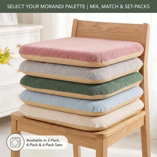 Vista 7 de Cojines cuadrados antideslizantes para silla, almohadillas de espuma Azul