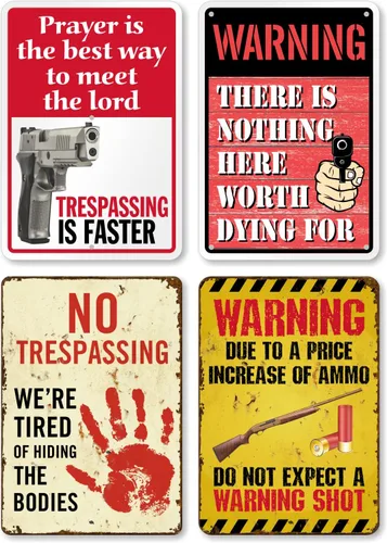 Vista 9 de SmartSign Paquete de 2 letreros divertidos con texto en inglés "Beware - My Alarm Tells You Are In My House" de 14 x 10 pulgadas con gráfico
