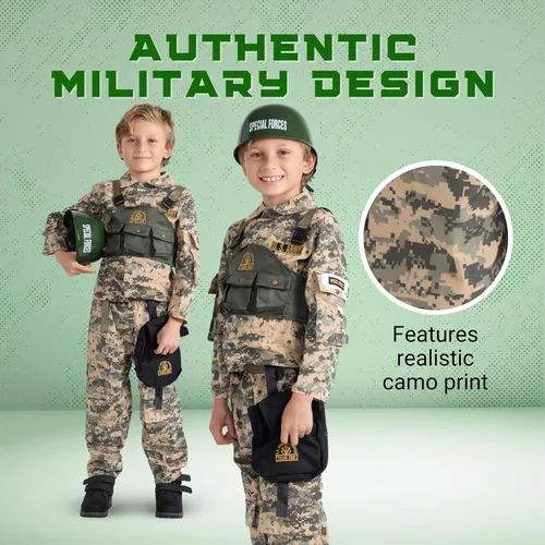 Vista 4 de Dress-Up-America - Disfraz de soldado para niños y niñas Disfraz de las Fuerzas Especiales de EE.UU. para niños