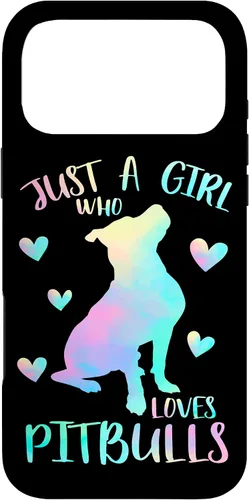 Vista 22 de Just a Girl Who Loves Pitbulls Watercolor Cute Pitbull Mama Case for iPhone 17