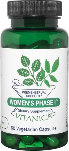 Vista 8 de Vitanica Fase I para mujeres, apoyo premenstrual, vegano, 60 cápsulas