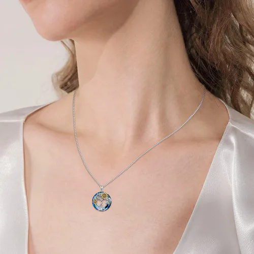 Vista 5 de Sunflower Necklace 925 Sterling Silver with CrystalCrossTree of Life Necklace Sunflower Pendant Jewelry Gifts for Women Girls Mom Wife