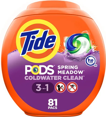 Vista 18 de Tide PODS detergente para ropa en cápsulas, removedor de manchas 3 en 1, combatiente de olores, protector de color, 42 unidades, compatible con HE