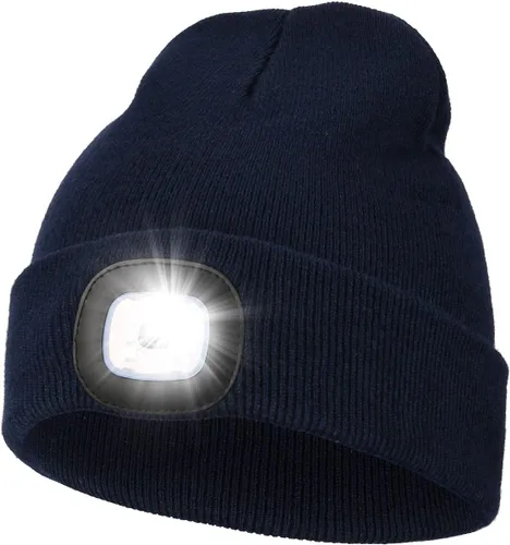 Vista 23 de MELASA Gorro unisex con luz, recargable por USB, manos libres, gorro LED, regalos de invierno para hombres Tinte amarillo albaricoque