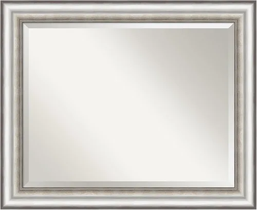 Vista 8 de Amanti Art Espejo de pared plateado de 25 x 21 pulgadas, espejo rectangular plateado de salón para baño, decoración de pared de sala de estar, marco