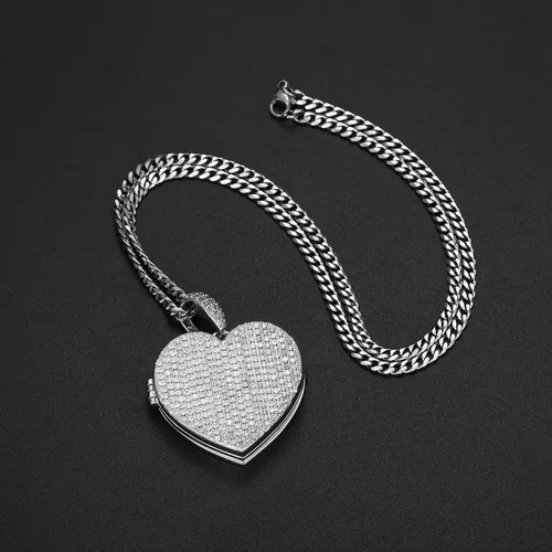 Vista 3 de Yimeraire - Collar con foto, dije personalizado con foto para hombres, para el Día del Padre, colgante medallón con recuerdo, para mujeres, collar