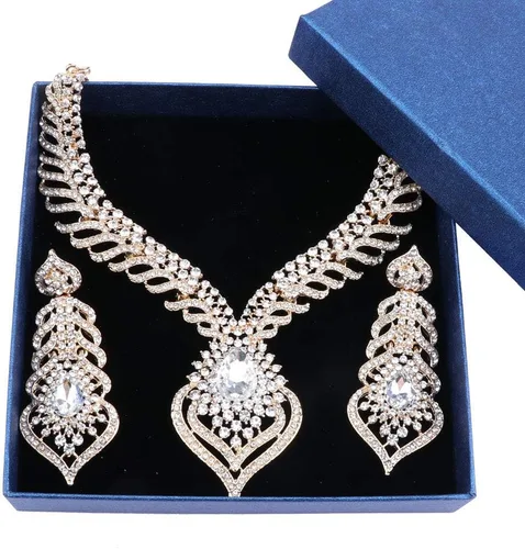 Vista 10 de Collar con colgante de corazón de diamantes de imitación de cristal de moda para mujer, accesorios de fiesta de boda nupcial