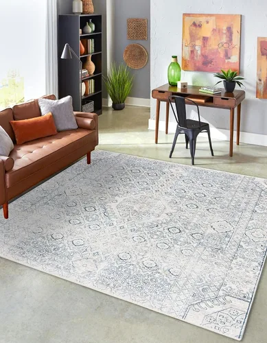 Vista 12 de Unique Loom Newport Collection - Alfombra Chepstow (Runner 2' 0" x 3' 11", gris/marfil)