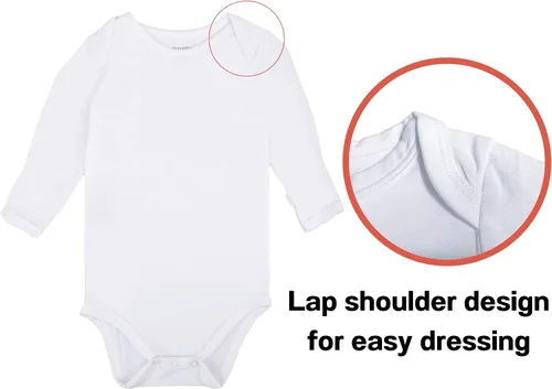 Vista 3 de GUISBY Body unisex de rayón de bambú a presión para bebé, manga larga con puños y mitones