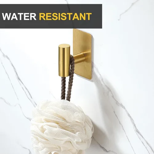 Vista 3 de Nolimas Ganchos adhesivos para toallas, ganchos de pared resistentes, ganchos para toallas para baño, adhesivo de acero inoxidable SUS304, ganchos