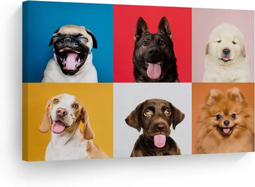 Vista 14 de Diseño de arte de la sonrisa Retrato de lindo Yorkie Yorkshire Terrier perro animal lienzo de pared impresión arte del dueño de mascotas amante