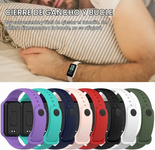 Vista 3 de 4PACKS Watch Bands Compatible with Amazfit Band 7 Strap,Silicone Metal Buckle Adjustable Wristband Bracelet Sport Strap for Replacement 10 colores.