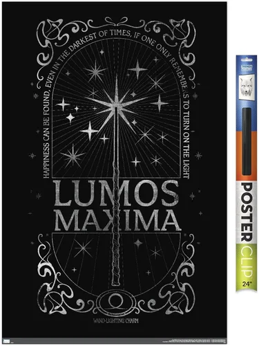 Vista 15 de Trends International The Wizarding World: Harry Potter - Póster de pared Lumos Maxima, 34 pulgadas de largo x 22.4 pulgadas, versión enmarcada