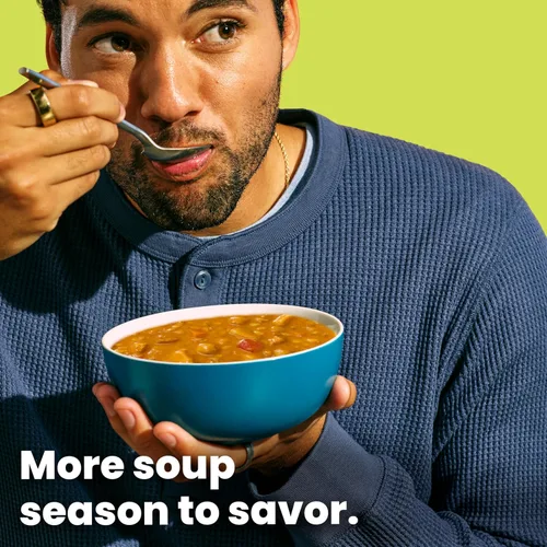 Vista 3 de Pacific Foods Sopa orgánica de pollo con mantequilla con arroz, lata de 16.3 onzas