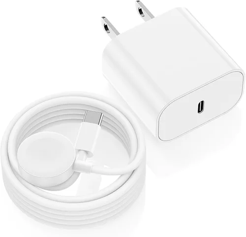 Vista 9 de Cargador USB C para Apple Watch, [certificado MFi] Cargador magnético rápido para iPhone, cable de carga USB C de 6 pies de largo y bloque