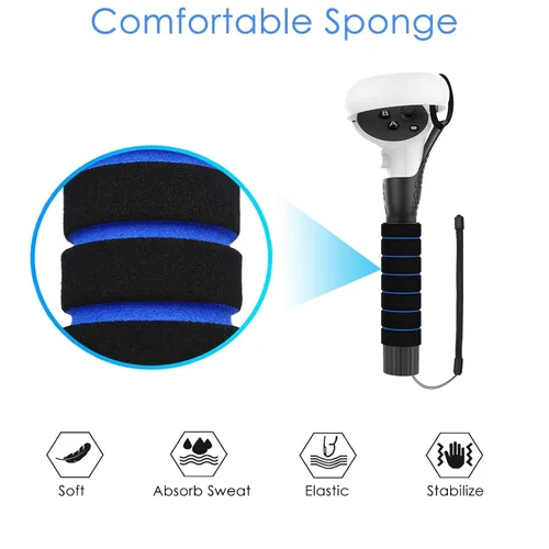 Vista 3 de Linkidea Two-Hand Extension Compatible with MetaOculus, Quest, Quest 2, or Rift S Controllers for Most VR Games (1 Pair)