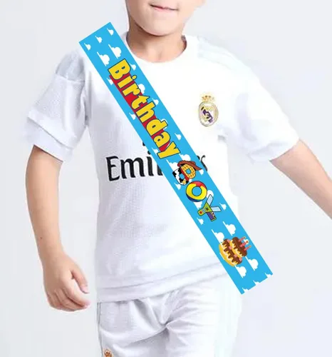Vista 5 de Toy Theme Story - Banda de cumpleaños para niños, niños (edad 4 en adelante), unisex, azul, caricatura, 63 x 3.9 pulgadas, perfecta para fiestas
