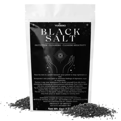 Vista 4 de Yerbero - Sal negra para protección, suministros esenciales de Wiccan y brujería para rituales, hechizos y purificación - Sal Negra premium