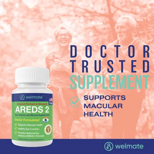 Vista 3 de WELMATE - AREDS 2 (60 porciones) - Suplemento vitamínico y mineral para los ojos - Vitamina C, zinc, luteína, zeaxantina - Salud macular - Formulado
