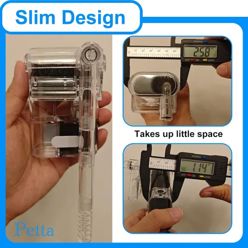 Vista 3 de Filtro silencioso para acuario Betta, filtro delgado para tanque de peces HOB para acuarios plantados de 3 a 10 galones y paisajismo acuático con 1