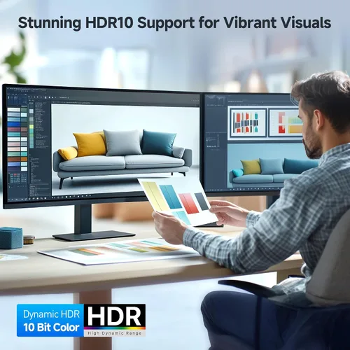 Vista 5 de Cable Matters Adaptador USB C MST de pantalla cuádruple 4K, HDMI/DP de doble función Windows Only, 4x 4K@60Hz, 140W Charging, USB C Hub Dual