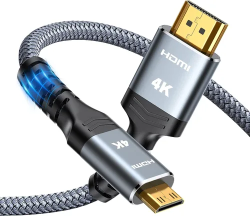 Vista 12 de Highwings - Cable mini HDMI a HDMI de 1 pie, alta velocidad 4K60Hz Gris