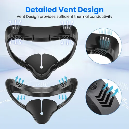 Vista 3 de VR Face Pad Replacement for Quest 2, Fitness Facial Interface Bracket, Foam Cushion, Anti-fogging Sweatproof Face Cover