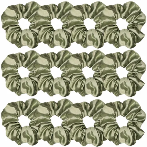 Vista 10 de Sufermoe 12 bandas elásticas para el cabello de seda satinada, color azul surtido de 4.5 pulgadas para mujeres y niñas