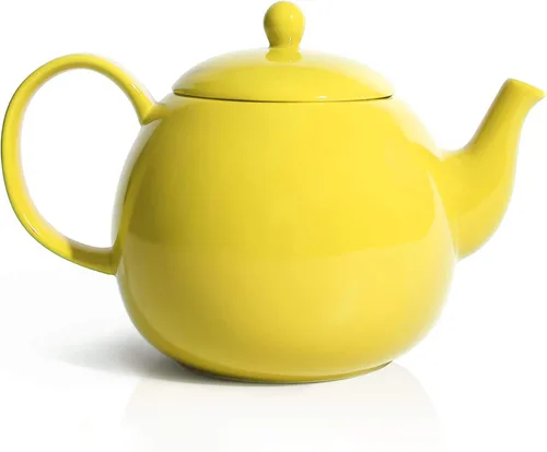 Vista 21 de Sweese Tetera de porcelana de 27 onzas con infusor para té de hojas sueltas, gris azulado
