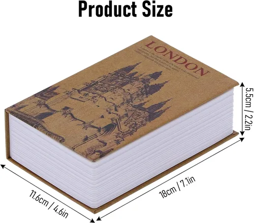 Vista 3 de Caja fuerte de metal para libros, caja de almacenamiento de libros, secreto seguro oculto con cerradura de combinación, caja de ocultar dinero