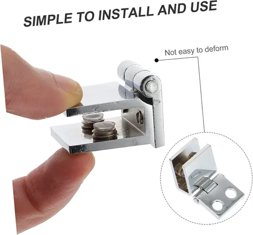 Vista 3 de DOITOOL Bisagra de bronce resistente para gabinetes Bisagra de puerta de vidrio Instalación rápida Hardware 2 unids* 2