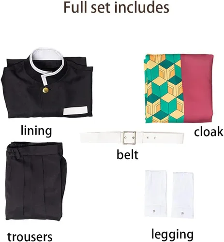 Vista 6 de Giyuu Cosplay Costume Giyuu Cosplay Kimono Robe Uniform Outfit Full Set Halloween Suit