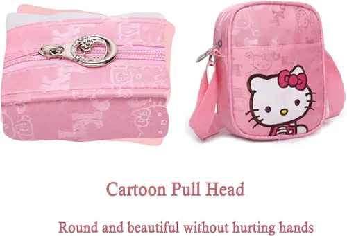 Vista 4 de Mini bolso rosa para niñas, lindos bolsos cruzados de lona
