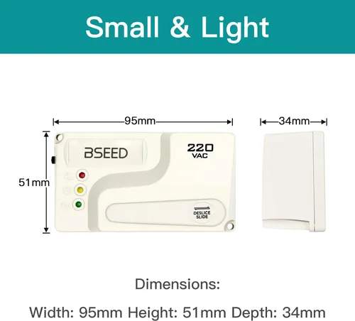 Vista 7 de BSEED Protector de sobretensiones de cableado, voltaje ajustable, protector de supresor de energía con indicadores de luz protegidos