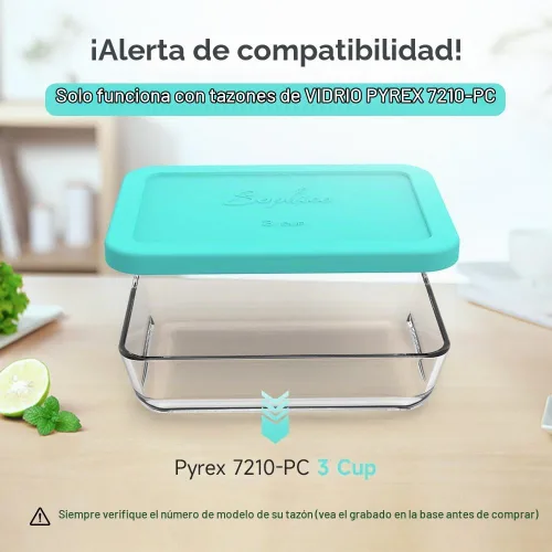 Vista 2 de SOPHICO Tapas de repuesto de silicona rectangular de 3 tazas para vidrio MINT - 2 PACK