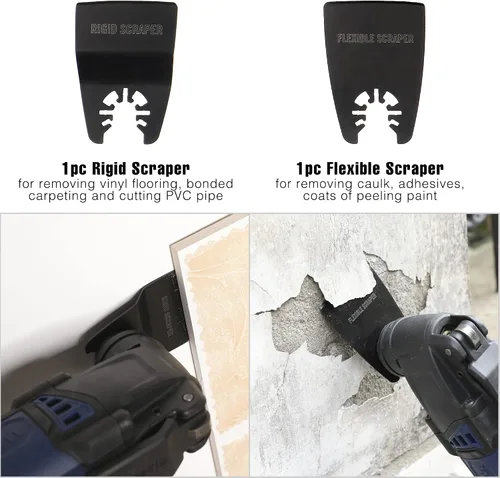 Vista 7 de WORKPRO 25 piezas de accesorios oscilantes multiherramienta, hojas de sierra oscilantes de liberación rápida para cortar madera y metal, plástico