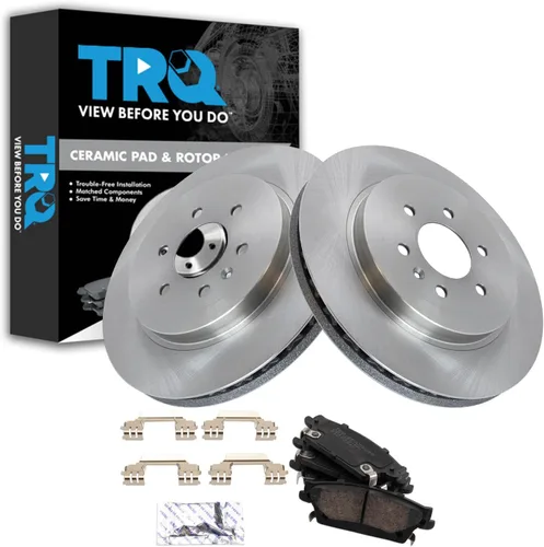 Vista 99 de TRQ Juego de pastillas de freno y rotor de cerámica trasera compatible con Honda Accord V6 1998-02 3.0L con frenos de disco traseros 02-06 Acura RSX