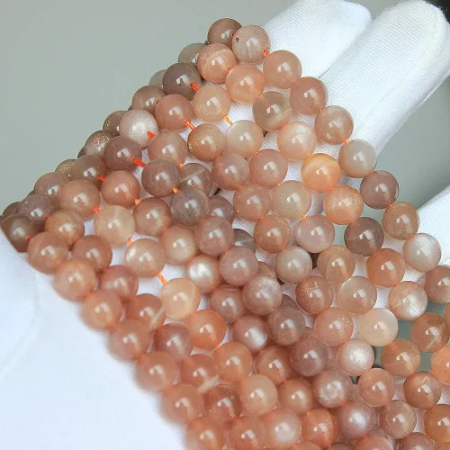 Vista 6 de Cuentas sueltas redondas de piedras preciosas naturales del sol de 0.315 in para la fabricación de joyas