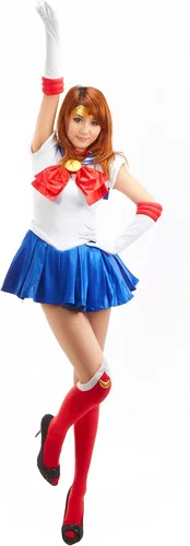 Vista 2 de Traje de cosplay para adultos, Sailor Moon Tsukino Usagi, 7 piezas