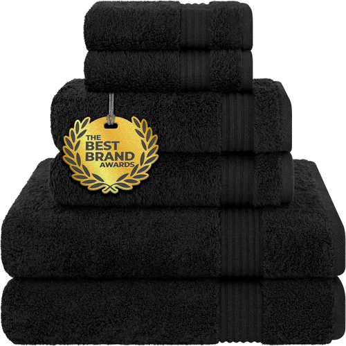 Vista 113 de Cotton Paradise Juego de 6 toallas, 100% algodón suave y absorbente turco para baño, 2 toallas de baño, 2 toallas de mano, 2 toallitas, juego