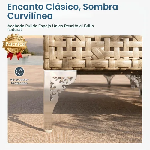 Vista 3 de PHI VILLA Juego de muebles de mimbre para patio, juegos de sofás modulares de ratán para patio, juego de sofá modular resistente al agua