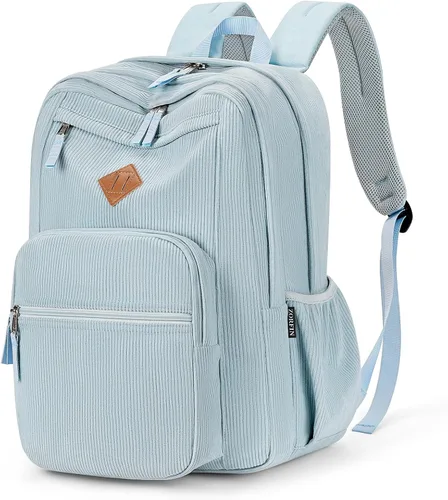 Vista 41 de ZORFIN - Mochila de 26 litros para la escuela, universidad y viajes, impermeable, con 8 compartimentos, Verde militar, Moderno