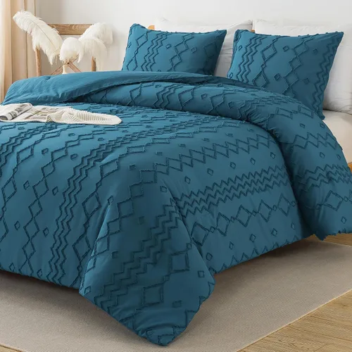Vista 18 de Andency Edredón individual caqui, ropa de cama geométrica copetuda de 2 01 - Caqui