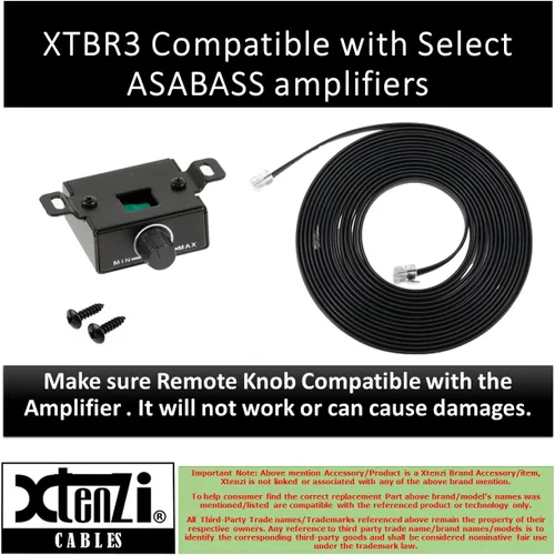 Vista 2 de Xtenzi Amplificador de repuesto para mando a distancia XTBR3 compatible con selectos Powerbass ASABASS