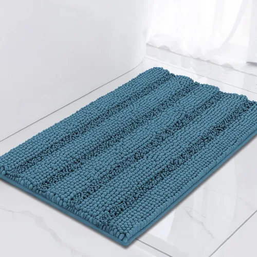 Vista 33 de Turquoize Alfombra de baño de chenilla de lujo para baño, extra absorbente, alfombra de ducha de microfibra antideslizante para baño, alfombra Aqua
