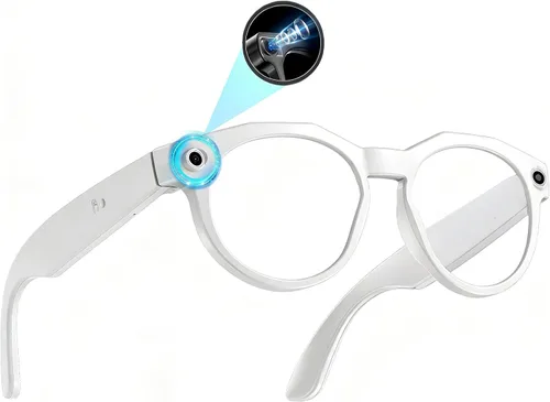 Vista 12 de Lentes inteligentes AI con cámara y video 1080P HD, gafas de grabación de video portátiles, manos libres en primera persona para Vlog en vivo