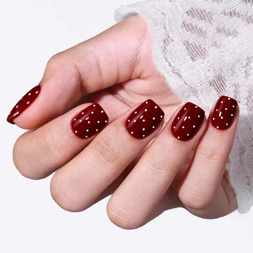 Vista 19 de Modelones Uñas postizas extra cortas a presión, color blanco lechoso A1-blanco lechoso