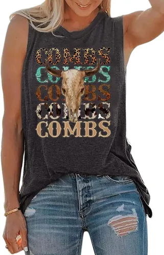 Vista 2 de Long Live Cowboys - Camiseta sin mangas para mujer, casual, sin mangas, vintage, música country, divertida impresión gráfica, chaleco sin mangas
