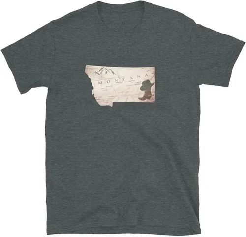 Vista 3 de Montana Antique Map - Camiseta de manga corta